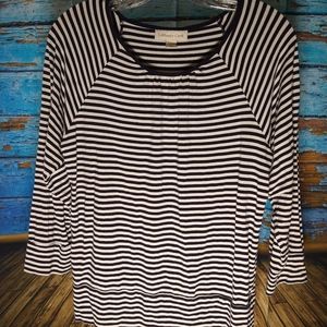 Navy and white striped too